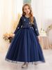 Weihnachtspartykleid für Kinder, eleganter Prinzessinnen-Stil, geeignet als Geburtstags-/Eventgeschenk, Party, Hochzeit, Blumenmädchen_voghion.com