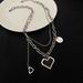Personality Hip Hop Cold Style Female Ins Trend Temperament Double Layer Love Necklace Simple Clavicle Chain_voghion.com