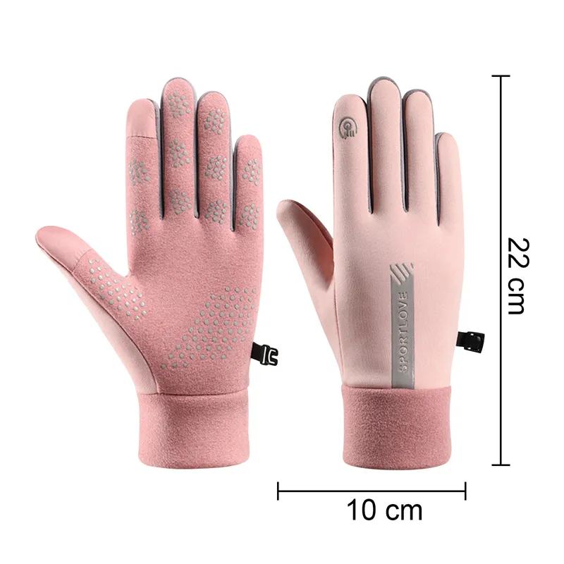 Winter Gloves Men Women Cycling Bike Non-slip Thermal Fleece Cold-Resistant Wind Waterproof Warm Outdoor Running Skiing_voghion.com