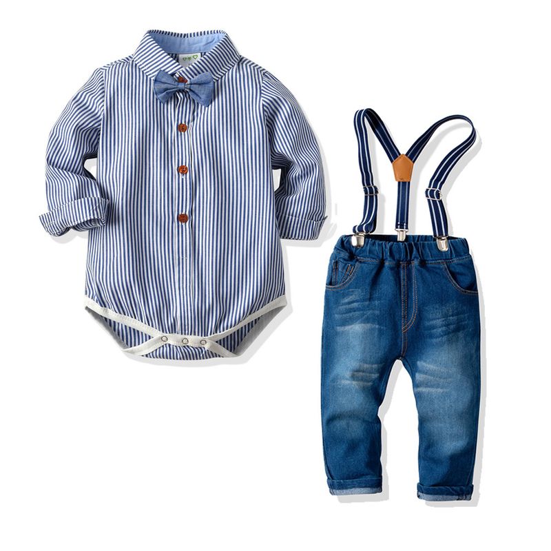 Baby Boy Langarm Kleidung Kuh Hosenträger Anzug Born Baby Treasure Onesie Kletteranzug Kleid_voghion.com