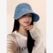 Cappello da pescatore in denim da donna, valorizza la forma del viso, tesa larga per protezione solare, adatto a teste di grandi dimensioni, cappello a becco d'anatra._voghion.com
