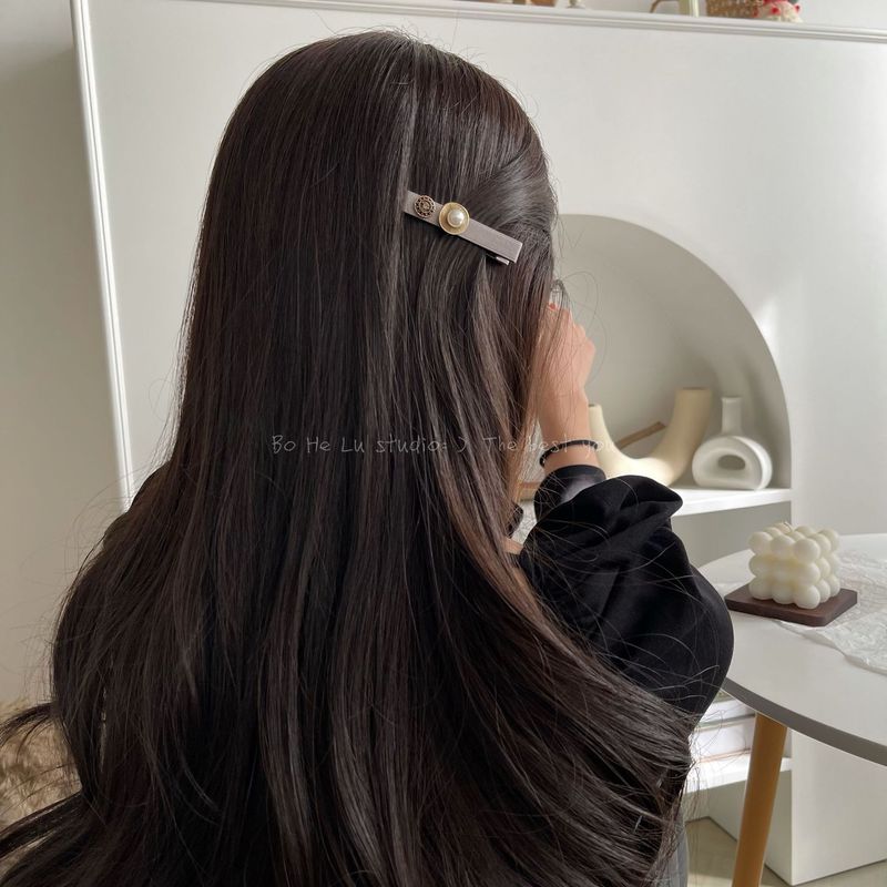 Neue Haarnadel im südfranzösischen Vintage-Stil mit Perlenschleife und Rose, Ein-Wort-Clip, kleiner Seitenclip, Kopfbedeckung für Mädchen_voghion.com