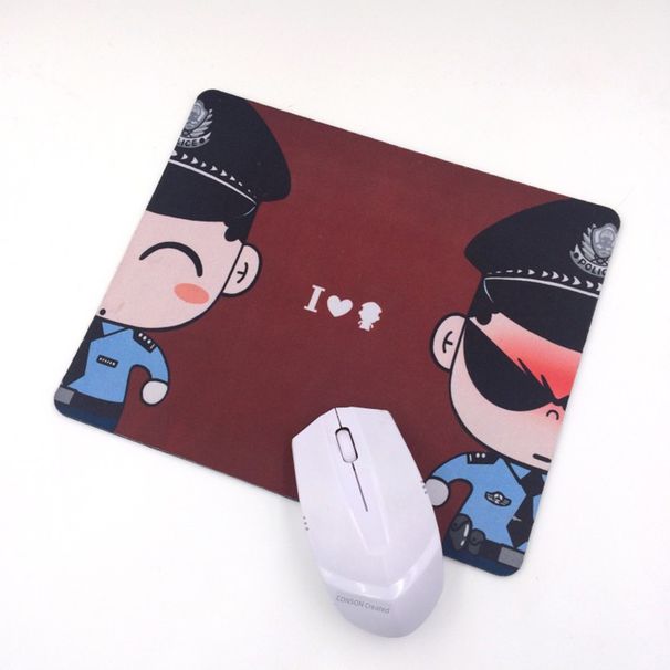 Alfombrilla de ratón pequeña de regalo con bordes bloqueados y escritura policial de calidad inmejorable_voghion.com
