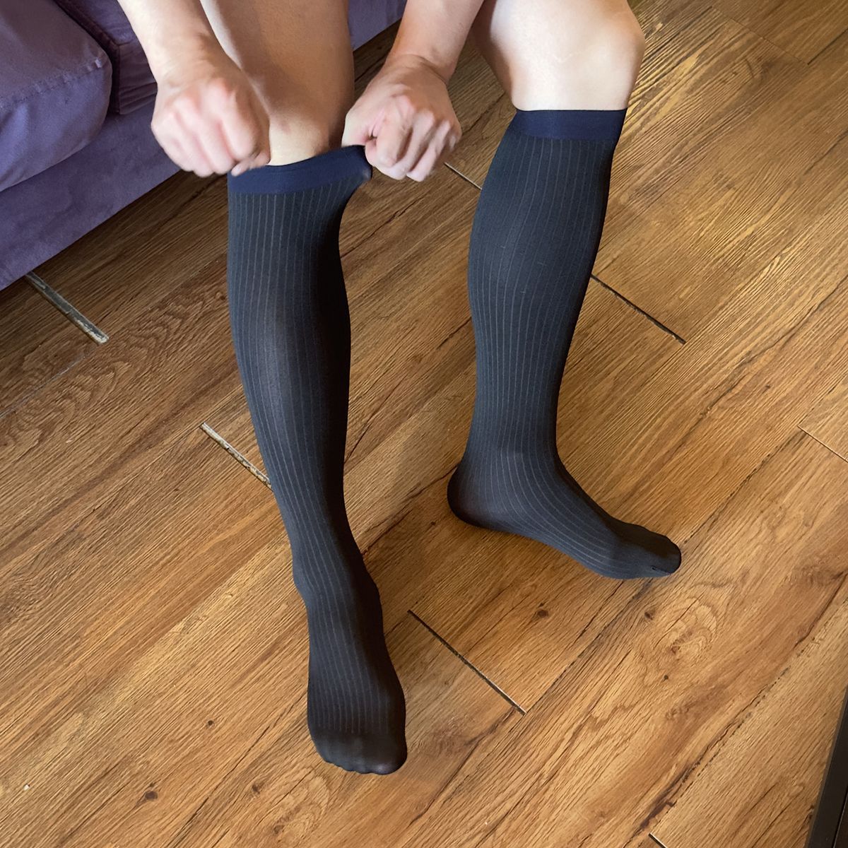 Japán férfi hivatalos üzleti vonal harisnya középhosszú térdig magas csíkos vádli zokni_voghion.com