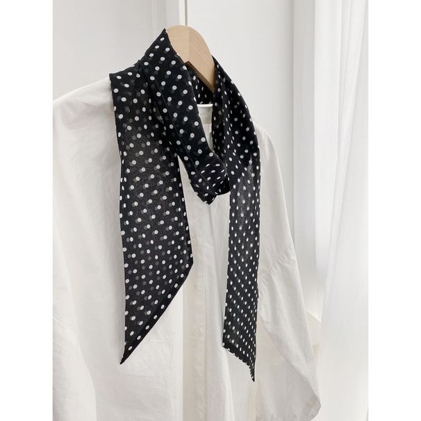 Three Double-Layer Silk Scarves Georgette Long Scarf Versatile Multi-Use Women Thin Fashionable Diagonal Ribbon Photo_voghion.com
