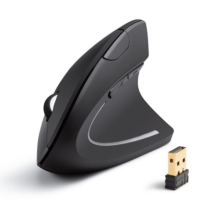 Ergonomic Vertical Wireless Mouse For Right Hand, 2.4G Silent Rechargeable Optical Mouse With Adjustable DPI (1600DPI), 6 Buttons, USB Receiver_voghion.com