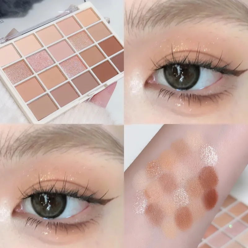 20 Farben Koreanische Lidschattenschale mit geringer Sättigung, matt, wasserfest, braun/rosa, langanhaltendes Make-up, tägliches Make-up, neu_voghion.com