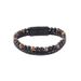 Bracciale da uomo con perline e chiusura magnetica in pelle con pietra occhio di tigre_voghion.com