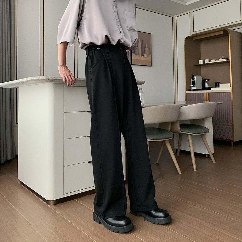 Men's Clothing 2025 New Spring And Autumn Mopping Pants Simple Casual Trousers Men 2023 New Loose Straight Trousers Black Versatile Trousers Trend_voghion.com