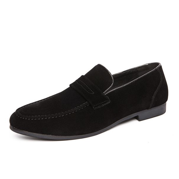 Mocassins décontractés en cuir de style britannique pour hommes, grandes tailles, en daim, simples, à enfiler, tendance_voghion.com