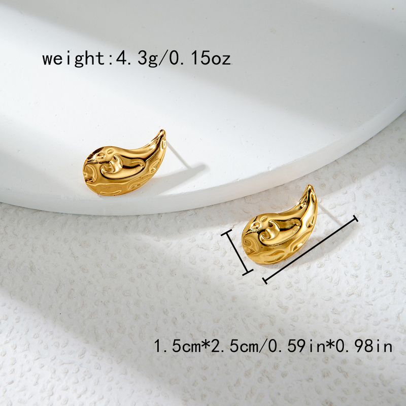 1 paio di orecchini pendenti in stile semplice per le vacanze, in acciaio inossidabile 304, placcati in oro 14K_voghion.com