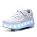 Copii două roți luminoase strălucitoare adidași negru roz lumină role skate copii LED pantofi băieți fete USB încărcare_voghion.com