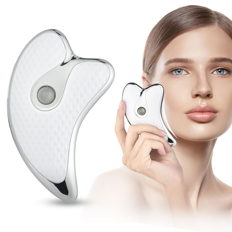 Face Lift Guasha Massager Electric Gua Sha Board Heated Vibrating Facial Massager Red Blue Therapy Scraping Plate Slimming Tools_voghion.com