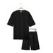 2025 Summer Men's Large Size Loose Simple Jacquard High Street Short Sleeve Round Neck Two-Piece Set_voghion.com