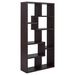 8-shelf Cappuccino Geometric Bookcase_voghion.com