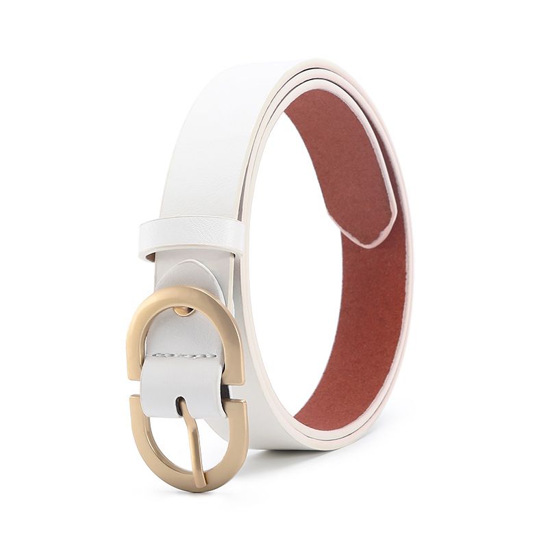Damesriemen Nieuwe leren riem Jeans Decoratieve riem Leer Mode Dames Gesp Retro Trend Riem Vrijetijdskleding_voghion.com