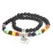 Accessories 6mm Volcanic Stone Tree Of Life Bracelet Colorful Stone Yoga Multi-layer Bracelet_voghion.com