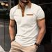 Men Waffle T Shirt Short Sleeve Button Top Casual Tee Lapel Neck Shirt Summer Men's Tee Hombre Fashion Customs_voghion.com