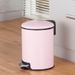 Stainless Steel Step Trash Can With Soft-Close Lid - Elegant Round Bin For Kitchen, Bathroom & Bedroom (5L/8L/12L, Fingerprint-Proof, Multiple Colors)_voghion.com