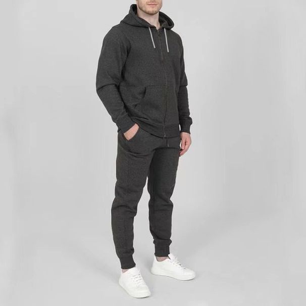 Men's Clothing Classic Zip-Up Hoodie & Jogger Set - Fleece-Lined Winter Tracksuit For Men & Women (Navy, Black, Light Gray, White, Dark Gray)_voghion.com