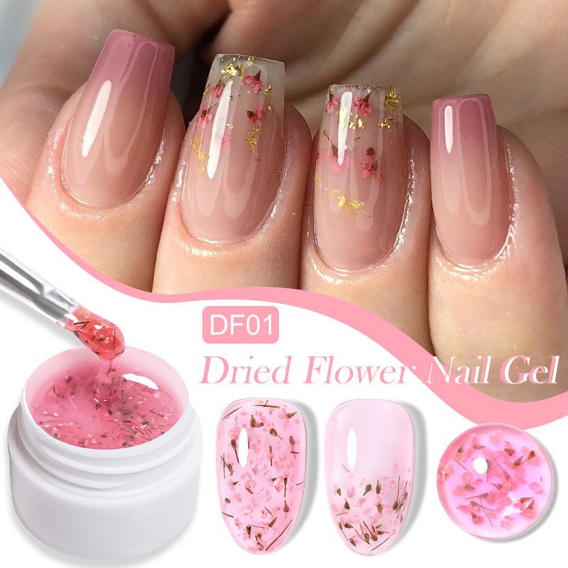 Neues Nagelgel mit Kristallfunktion – Getrocknetes Blumengel in transparenter Feenserie für Nagelkunst_voghion.com