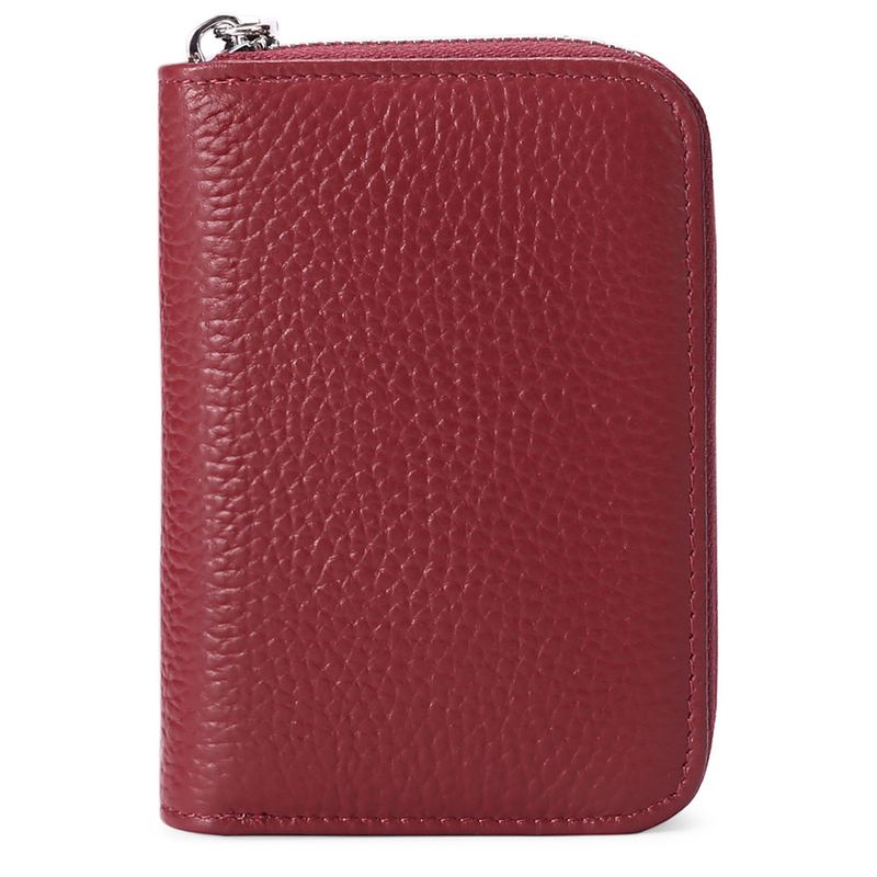 New First layer cowhide zipper business card credit card cover organ RFID anti-theft brush coin purse_voghion.com
