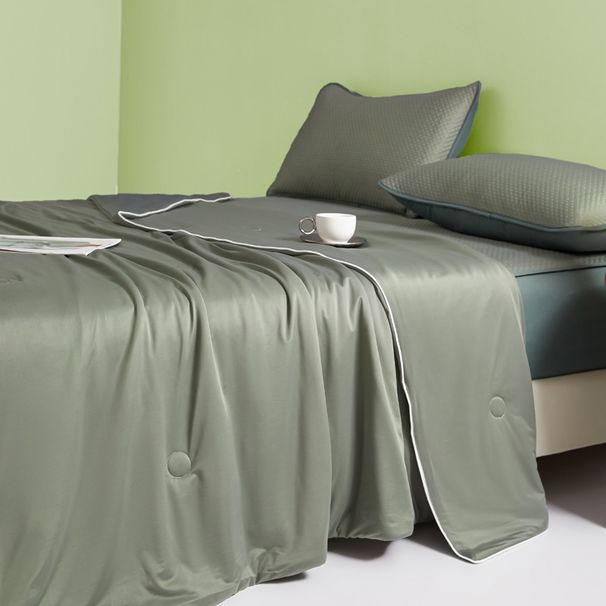 Home Textile Silky Summer Cooling Quilt - Air Conditioning & Deep Sleep Ice Silk Comforter, Machine Washable For Dorms_voghion.com