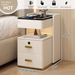 Smart Table Bedroom Solid Wood Home Modern Simple Wireless Charging Fingerprint Lock Multifunctional Bluetooth Bedside_voghion.com