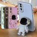 Space Holder Case für Huawei P60 P50 P40 P30 P20 Pro Lite Honor 70 X8 X9 X7 Nova 10 Enjoy 50 Cover Überzogene Astronaut Stand Shell_voghion.com