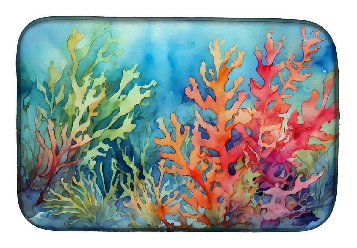 Seaweed Dish Drying Mat Absorbent Dish Drying Mat Pad for Kitchen Counter Dish Drainer Mat for Countertop, 14 x 21", Multicolor_voghion.com