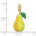 14K W/ Enamel Pear With Stem And Leaf Charm_voghion.com