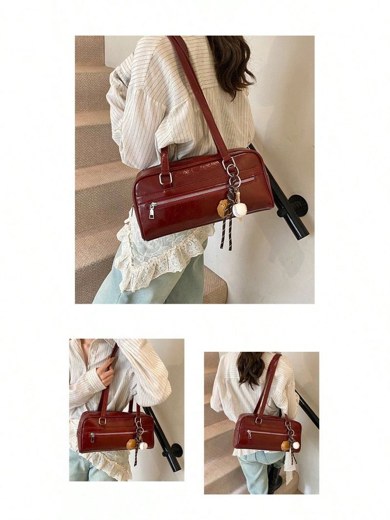 Borsa vintage, borsa a tracolla da donna di qualità, nuova di zecca, con grande capacità_voghion.com
