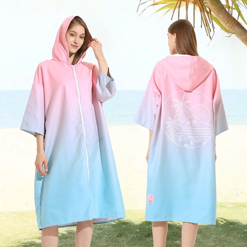 Asciugamano da spiaggia, commercio estero, vendita calda, antiaderente, per immersioni, surf, asciugatura rapida, con cerniera, mantello, accappatoio_voghion.com