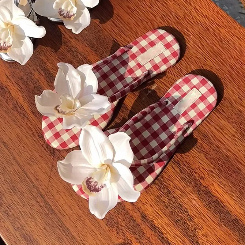 Chaussures de style bohème pour les vacances, style Phalaenopsis, boucle, tempérament doux, fleur, voyage, photo, grotte, sandales, accessoires pour femmes_voghion.com
