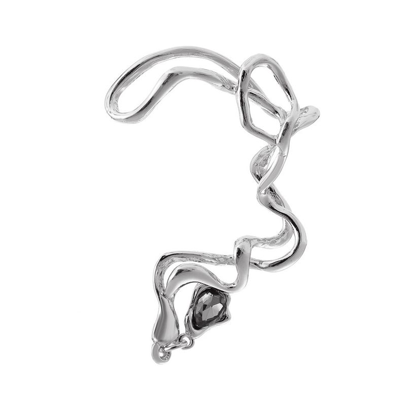 European And American Cross Border Foreign Trade Earrings Irregular Lines Ear Hooks Earrings One Piece Female Water Drop Winding Hole Free Earrings_voghion.com