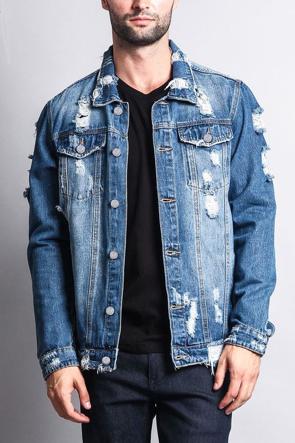 New perforated denim jacket for men_voghion.com