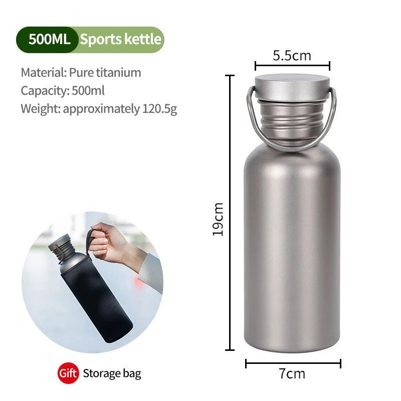 600ml 750ml Titanium Water Bottle Outdoor Camping Supplies Tourism Sports Cycling Hiking Camping Water Bottle_voghion.com