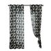 Black Background Gourd Flower Printed Curtains High Grade Messy Semi Light Blocking Printed Curtains Suitable For Living Room Balcony Curtains_voghion.com