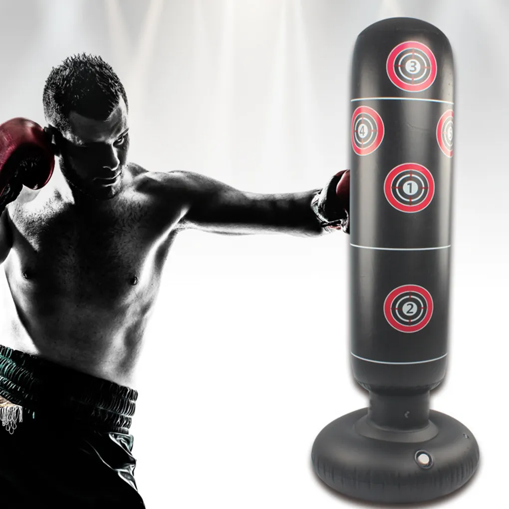 Inflatable Punching Bag PVC Boxing Bag Adults Kids Tumbler Sandbag Boxing Training Stress Relieving Sandbag_voghion.com