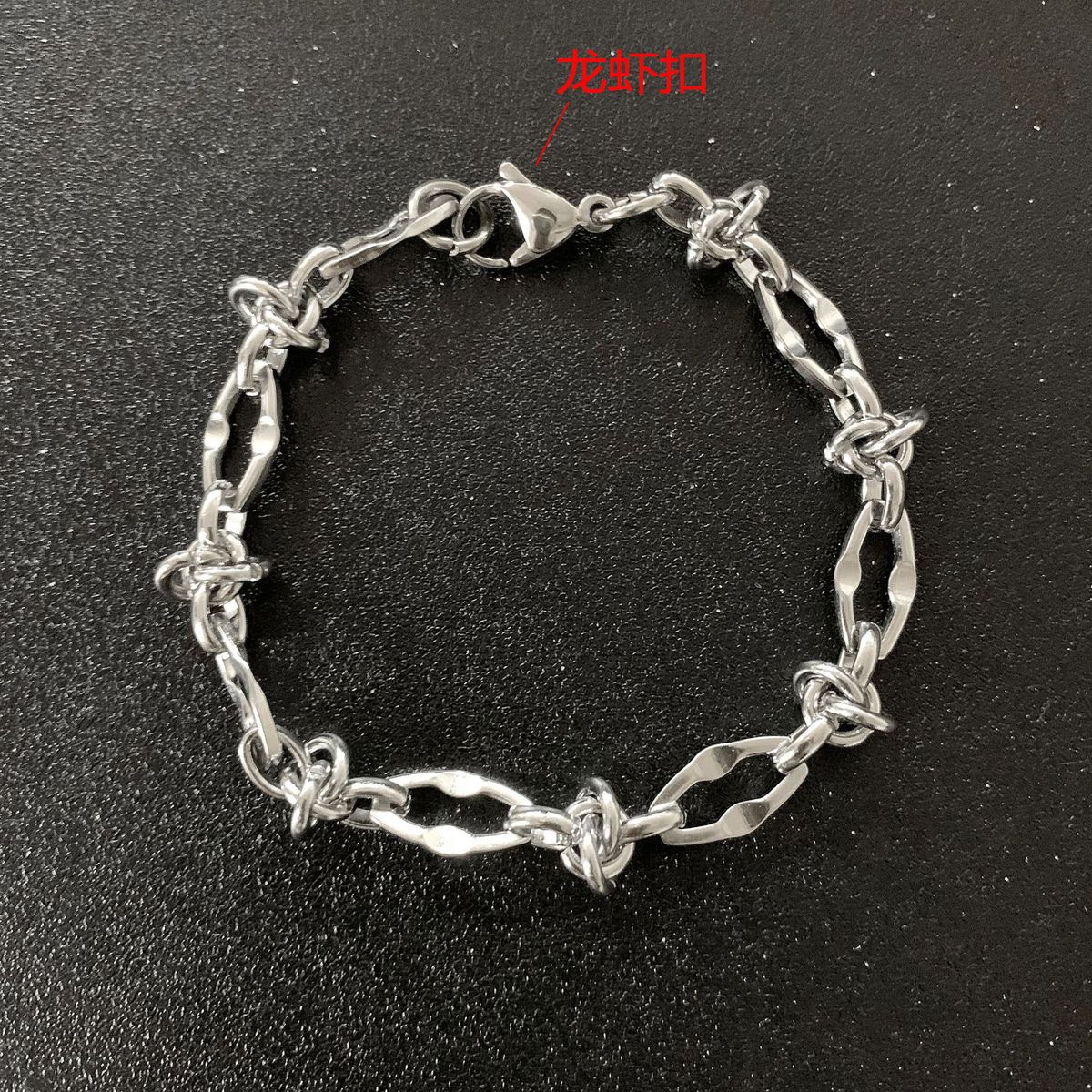 Pulsera de acero de titanio resistente a la decoloración para hombre, sencilla y versátil, con nudo cubano, estilo hip hop de alta gama._voghion.com
