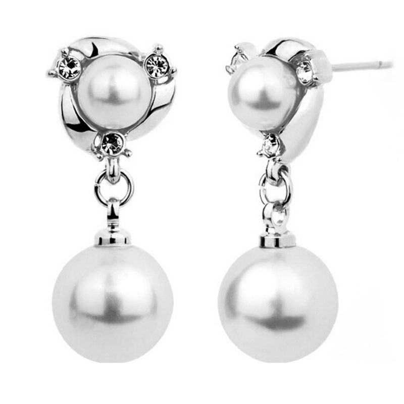 Ear Rings Dangle Exquisite Eye-catching 2 Colors Pearl Tassel Earrings Dangle for Banquet_voghion.com