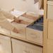 Fabric Storage Bins With Lids - Set Of 3 Decorative Closet Organizers For Clothes Foldable Shelf Baskets Beige_voghion.com