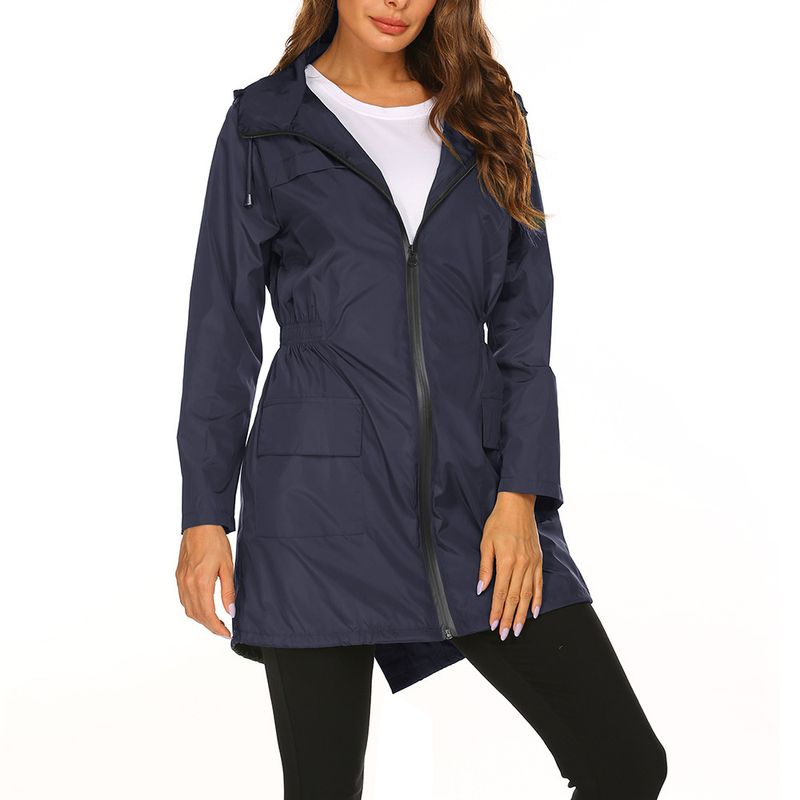  Women's New Outdoor Jacket Waist Hooded Lightweight Rainproof Clothing Raincoat Jacket Ready in Stock_voghion.com
