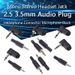 5-50 pezzi 2,5 mm / 3,5 mm mono stereo cuffia microfono adattatore connettore jack audio nero_voghion.com