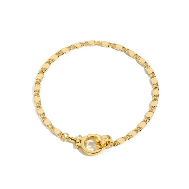 Bracciale cubano hip-hop da donna, stile minimalista e freddo, con catena spessa e graffetta_voghion.com