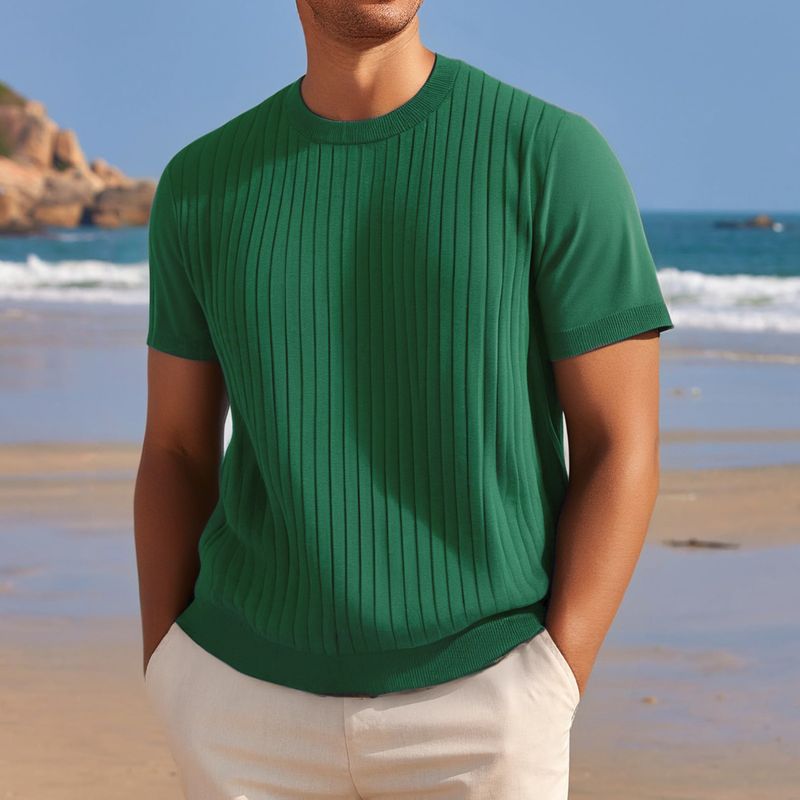 Herrenbekleidung Kurzarmpullover Sommer Neues Rundhals-T-Shirt_voghion.com
