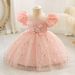 2024 nouvelle robe d'hôte pour enfants robe de soirée pour fille de fleur d'un an robe de princesse florale à manches bouffantes robe en gaze en stock_voghion.com
