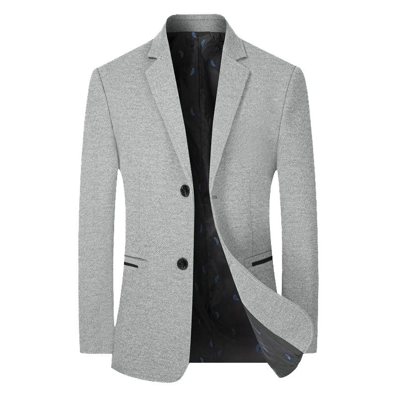 CT Spring And Autumn New Middle-aged Men's Casual Woolen Suit Dad's Single-piece Blazer Jacket_voghion.com