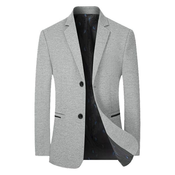 CT Spring And Autumn New Middle-aged Men's Casual Woolen Suit Dad's Single-piece Blazer Jacket_voghion.com