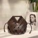 2025 Summer Autumn New Inverted Triangle Basket Handbag Woven Hollow Genuine Leather Women's Single Shoulder Crossbody_voghion.com